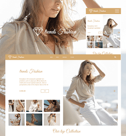 A web design showcasing trendy fashion themes and styles.